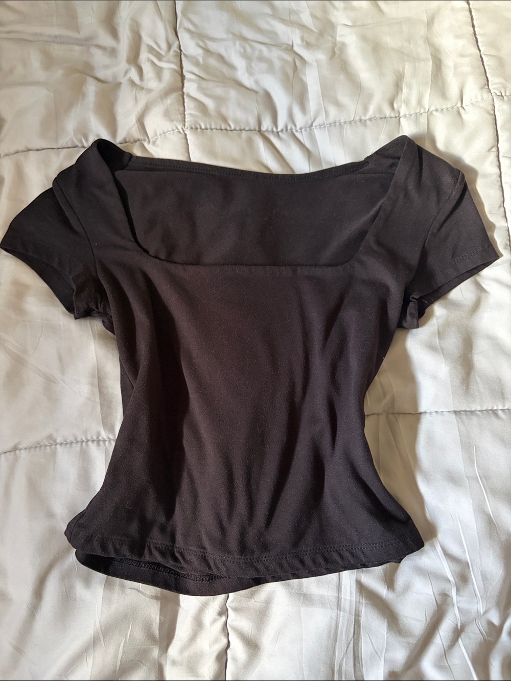 Target Black Square-Neck Short Sleeve Top